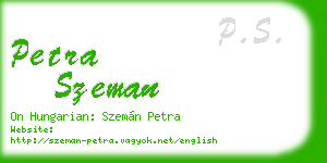 petra szeman business card